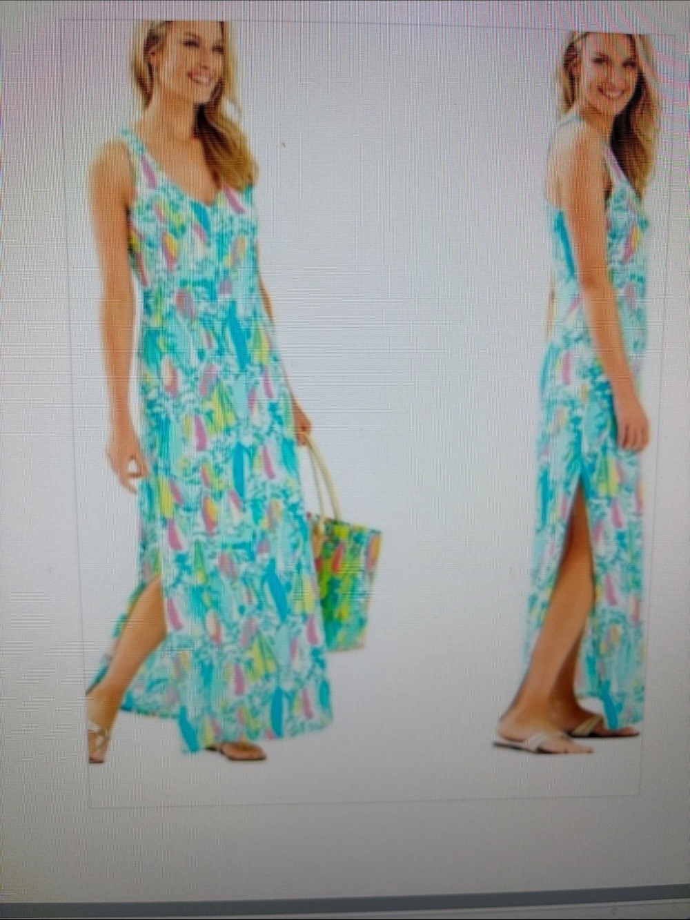 Lilly Pulitzer Turquoise Multicolor Sailboat Maxi Dress NWT